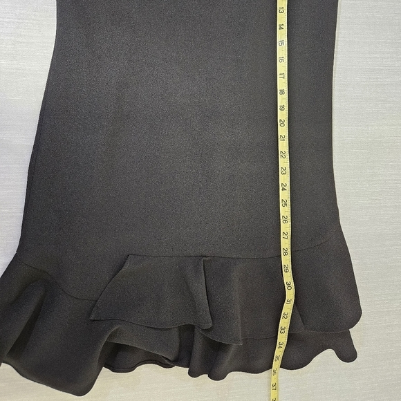 Chelsea28 Dress 12 Black Sleeveless Ruffle Flounce Hem A-Line Shift - Picture 7 of 7